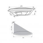 LED аплик със сензор бял 10W 4000K IP54 LUNAR 4338 VIVA