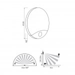 LED аплик със сензор бял 230V 10W IP44 SR16-W 3886 LIMA 