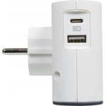 Адаптер за контакт плосък 2х Евро контакт 6A и USB A+C 49401 Legrand