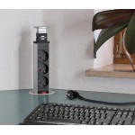 Разклонител за плот 3ка 2хUSB 2м. H05VV-F 3х1,5 Tower Power 1396200013