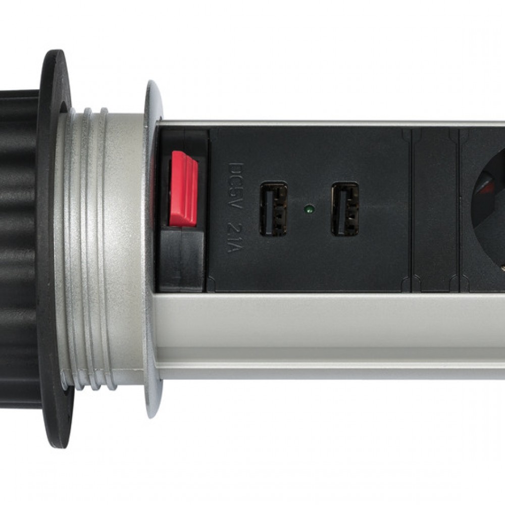 Разклонител за плот 3ка 2хUSB 2м. H05VV-F 3х1,5 Tower Power 1396200013