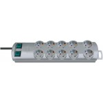 Разклонител 10 гнезда 2м. H05VV-F 3х1,5 с ключ сив 1153390120