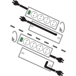 Разклонител 10 гнезда 2м. H05VV-F 3х1,5 с ключ сив 1153390120