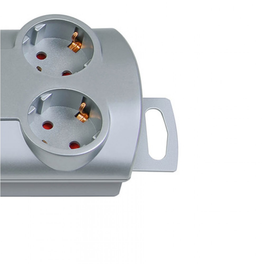 Разклонител 10 гнезда 2м. H05VV-F 3х1,5 с ключ сив 1153390120