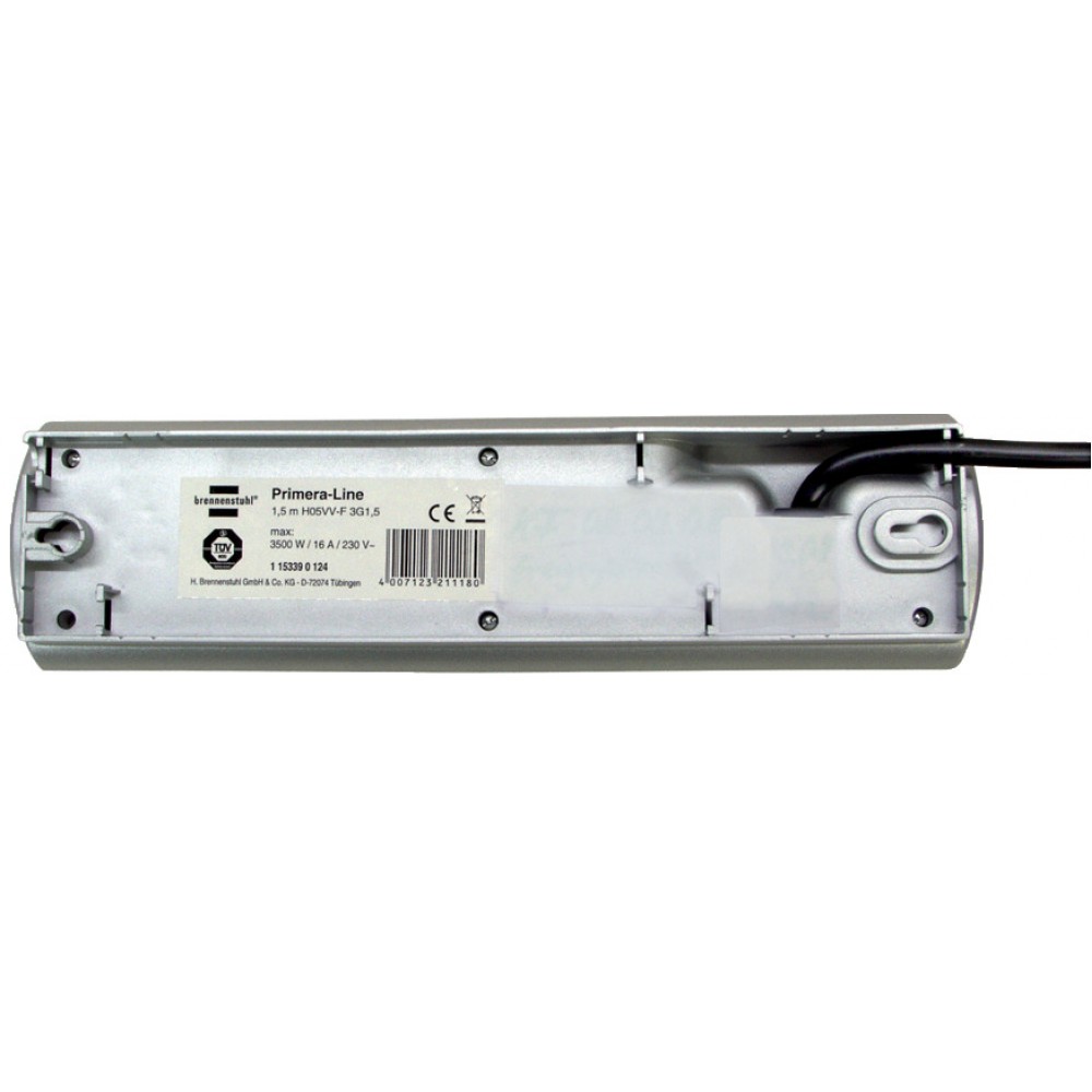 Разклонител 10 гнезда 2м. H05VV-F 3х1,5 с ключ сив 1153390120