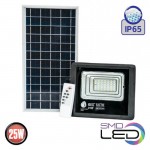 LED прожектор със соларен панел и дист. управление 25W 6500K Horoz Tiger IP65