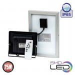 LED прожектор със соларен панел и дист. управление 25W 6500K Horoz Tiger IP65