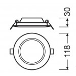 LED луна кръг 220V 6W 4000K бяла DN105 LEDvance Osram